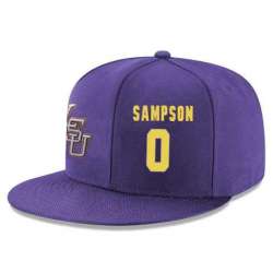 LSU Tigers #0 Brandon Sampson Purple Adjustable Hat
