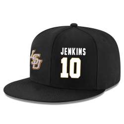 LSU Tigers #10 Branden Jenkins Black Adjustable Hat