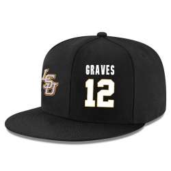 LSU Tigers #12 Marshall Graves Black Adjustable Hat