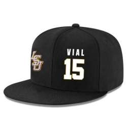 LSU Tigers #15 Reed Vial Black Adjustable Hat