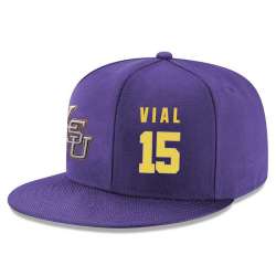 LSU Tigers #15 Reed Vial Purple Adjustable Hat