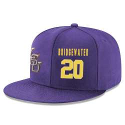 LSU Tigers #20 Brian Bridgewater Purple Adjustable Hat