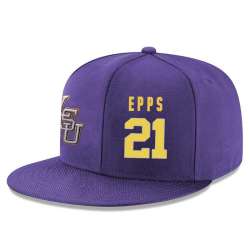 LSU Tigers #21 Aaron Epps Purple Adjustable Hat