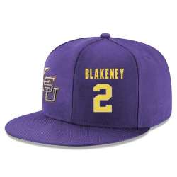 LSU Tigers #2 Antonio Blakeney Purple Adjustable Hat