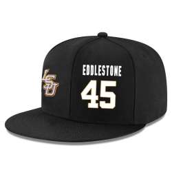 LSU Tigers #45 Brandon Eddlestone Black Adjustable Hat