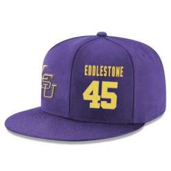 LSU Tigers #45 Brandon Eddlestone Purple Adjustable Hat