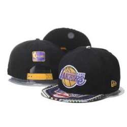 Lakers Fresh Logo Black Purple Adjustable Hat GS