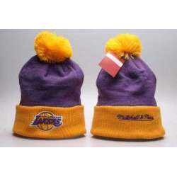 Lakers Team Logo Mitchell & Ness Knit Hat YPMY