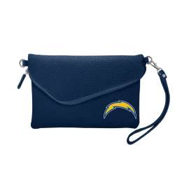 Los Angeles Chargers Purse Pebble Fold Over Crossbody Navy - Special Order
