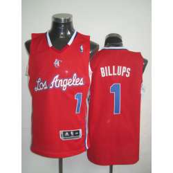 Los Angeles Clippers #1 C Billups Red LAC LOGO Authentic Jerseys