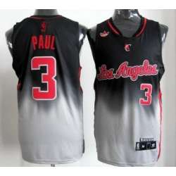Los Angeles Clippers #3 Chris Paul Black And Gray Fadeaway Fashion Jerseys