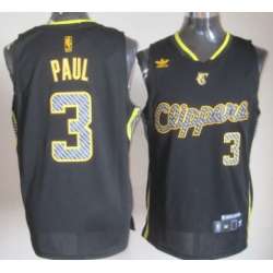Los Angeles Clippers #3 Chris Paul Black Electricity Fashion Jerseys