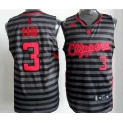 Los Angeles Clippers #3 Chris Paul Gray With Black Pinstripe Jerseys