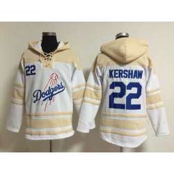 Los Angeles Dodgers #22 Clayton Kershaw White Stitched Hoodie