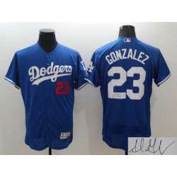 Los Angeles Dodgers #23 Adrian Gonzalez Blue Flexbase Collection Stitched Baseball Signature Edition Jersey