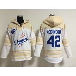 Los Angeles Dodgers #42 Jackie Robinson White Stitched Hoodie