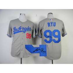 Los Angeles Dodgers #99 Hyun-Jin Ryu Gray Signature Edition Jerseys