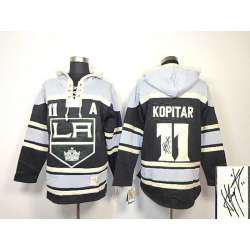 Los Angeles Kings #11 Anze Kopitar Black Stitched Signature Edition Hoodie