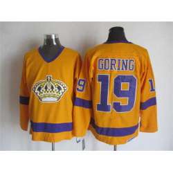 Los Angeles Kings #19 Goring Yellow-Purple CCM Throwback Jerseys
