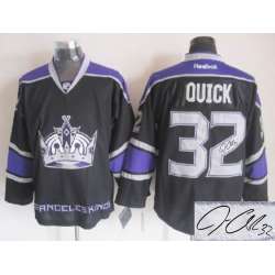 Los Angeles Kings #32 Jonathan Quick Black Third Signature Edition Jerseys