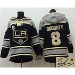 Los Angeles Kings #8 Drew Doughty Black Stitched Signature Edition Hoodie