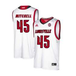 Louisville Cardinals 45 Donovan Mitchell White College Basketball Jersey Dzhi
