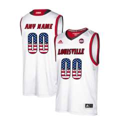 Louisville Cardinals Customized White USA Flag College Basketball Jersey Dyin
