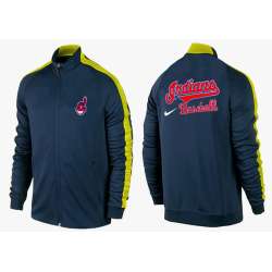 MLB Cleveland Indians Team Logo 2015 Men Baseball Jacket (15)