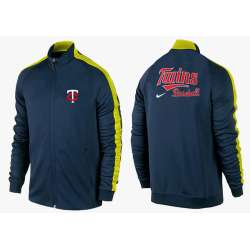 MLB Minnesota Twins Team Logo 2015 Men Baseball Jacket (15)