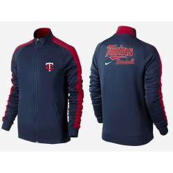 MLB Minnesota Twins Team Logo 2015 Men Baseball Jacket (19)