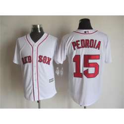 Majestic Boston Red Sox #15 Dustin Pedroia White MLB Stitched Jerseys
