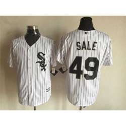 Majestic Chicago White Sox #49 Chris Sale White Pinstripe MLB Stitched Jersey
