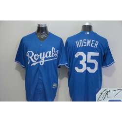 Majestic Kansas City Royals #35 Eric Hosmer Blue New Base Cool Stitched Signature Edition Jersey