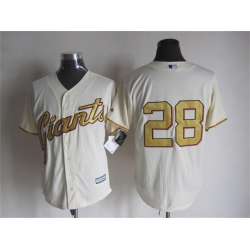Majestic San Francisco Giants #28 Buster Posey Cream MLB Stitched Jerseys