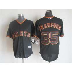 Majestic San Francisco Giants #35 Brandon Crawford Black MLB Stitched Jerseys