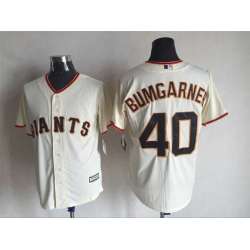 Majestic San Francisco Giants #40 Madison Bumgarner Cream Stitched Jersey