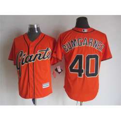 Majestic San Francisco Giants #40 Madison Bumgarner Orange MLB Stitched Jerseys