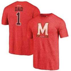 Maryland Terrapins Fanatics Branded Red Greatest Dad Tri Blend T-Shirt