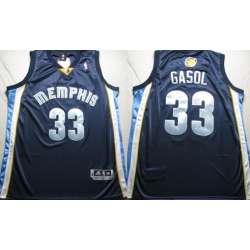 Memphis Grizzlies #33 Marc Gasol Navy Blue Authentic Jerseys