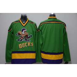 Men Anaheim Ducks Customized Green-Yellow CCM Throwback Stitched Hockey Jersey