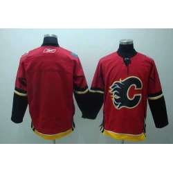 Men Calgary Flames Customized Red Stitched Hockey Jersey