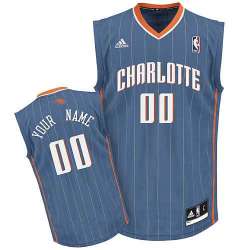 Men Charlotte Bobcats Customized NBA blue Road Jerseys