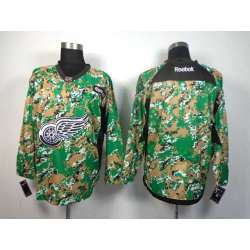 Men Detroit Red Wings Customized Camo Stitched Hockey Jersey