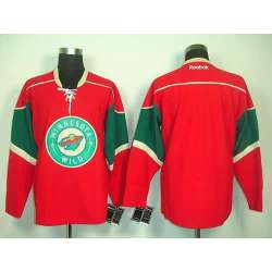 Men Minnesota Wild Customized Red Stitched Hockey Jersey