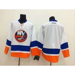 Men New York Islanders Customized White Stitched Hockey Jersey