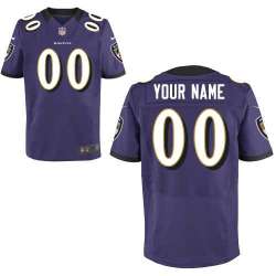 Men Nike Baltimore Ravens Customized Purple Team Color Stitched NFL Elite Jersey