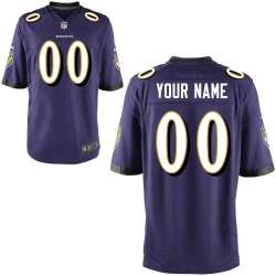 Men Nike Baltimore Ravens Customized Purple Team Color Stitched NFL Game Jersey