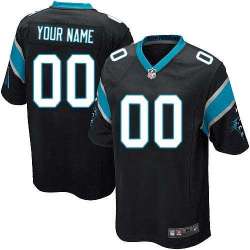 Men Nike Carolina Panthers Customized Black Team Color Stitched NFL Game Jersey