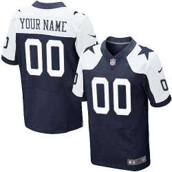 Men Nike Dallas Cowboys Customized Navy Blue Thanksgiving Stitched NFL Elite Jersey