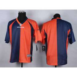 Men Nike Denver Broncos Customized Blue-Orange Split Stitched NFL Elite Jersey